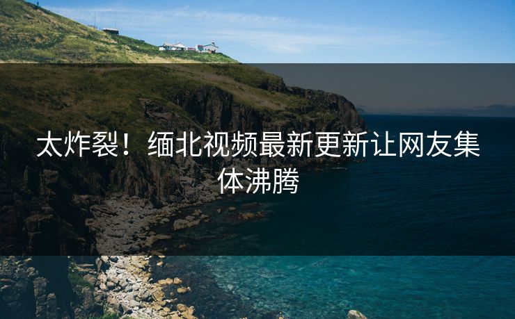 太炸裂！缅北视频最新更新让网友集体沸腾