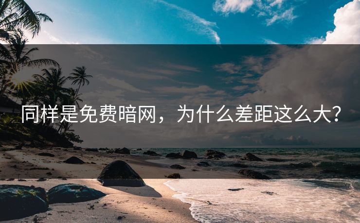 同样是免费暗网，为什么差距这么大？