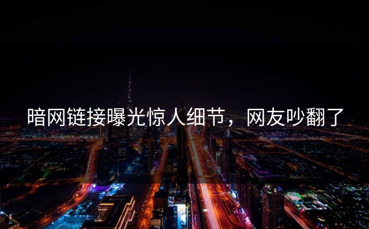 暗网链接曝光惊人细节，网友吵翻了