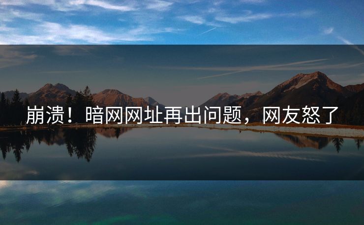 崩溃！暗网网址再出问题，网友怒了