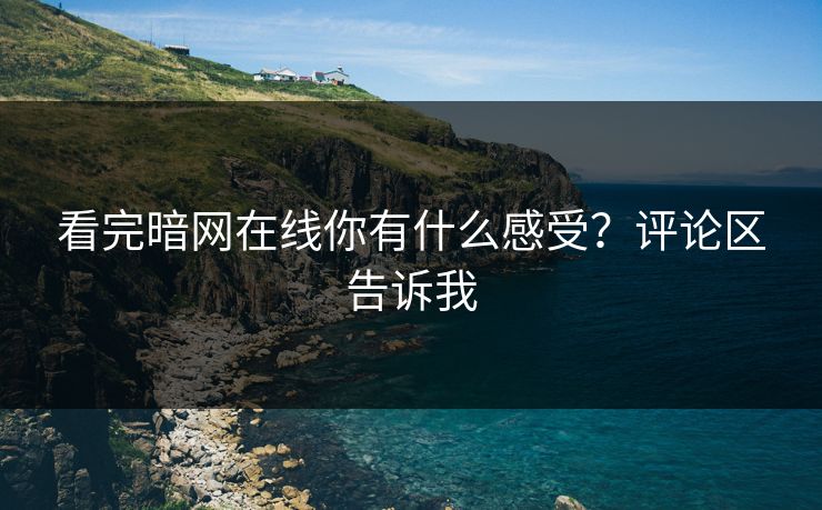 看完暗网在线你有什么感受？评论区告诉我