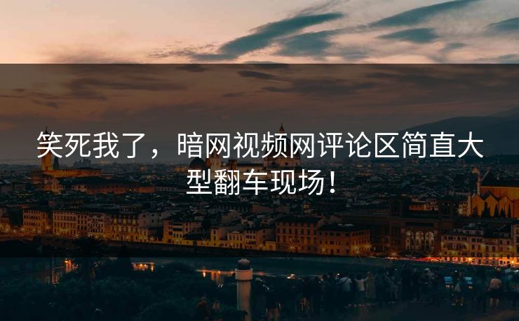 笑死我了，暗网视频网评论区简直大型翻车现场！