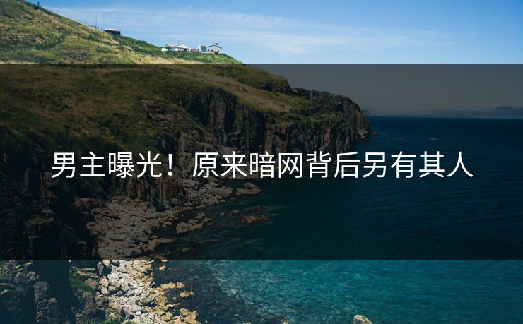 男主曝光！原来暗网背后另有其人