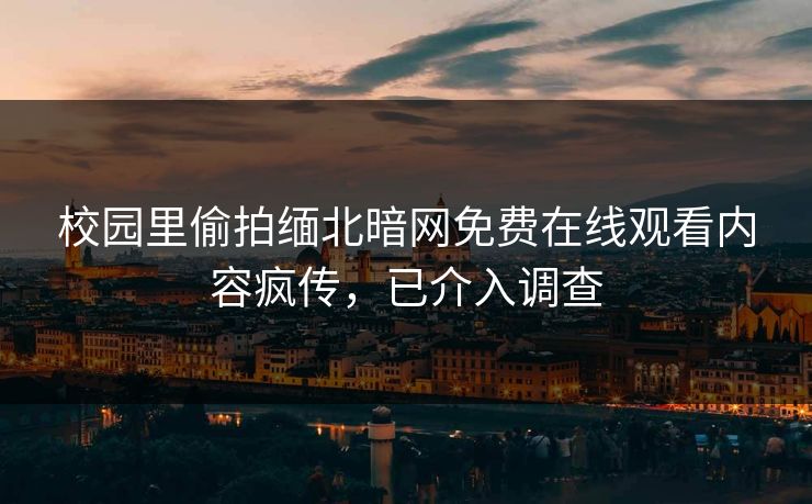 校园里偷拍缅北暗网免费在线观看内容疯传，已介入调查