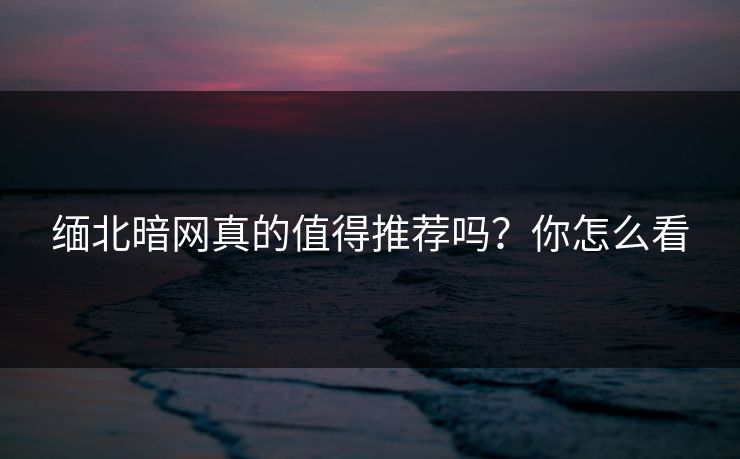 缅北暗网真的值得推荐吗？你怎么看