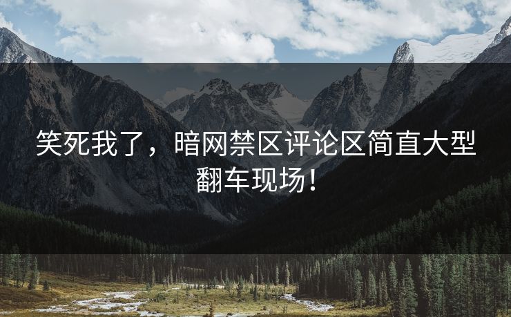 笑死我了，暗网禁区评论区简直大型翻车现场！
