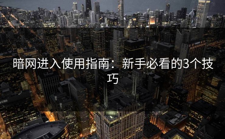 暗网进入使用指南：新手必看的3个技巧