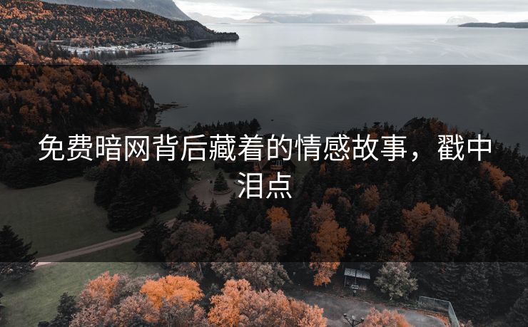 免费暗网背后藏着的情感故事，戳中泪点