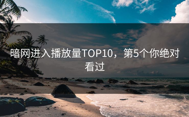 暗网进入播放量TOP10，第5个你绝对看过