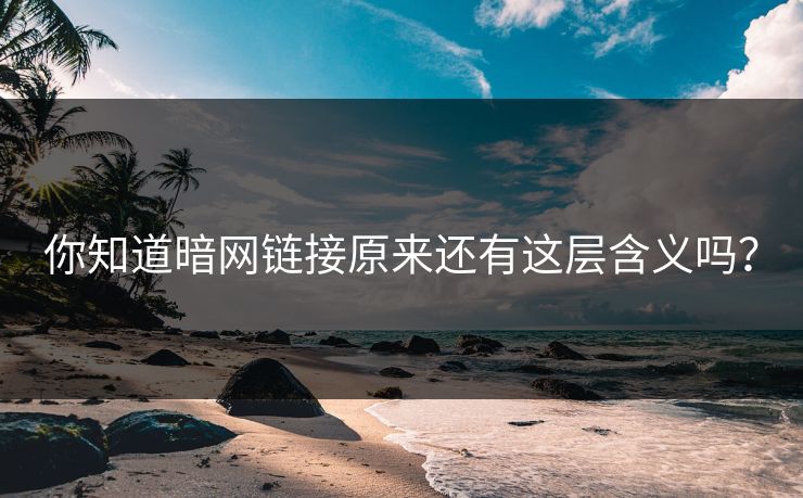 你知道暗网链接原来还有这层含义吗？