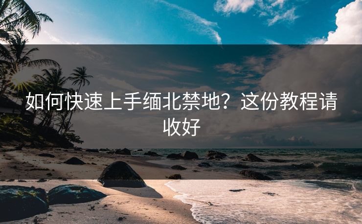 如何快速上手缅北禁地？这份教程请收好