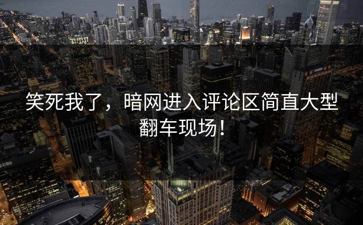 笑死我了，暗网进入评论区简直大型翻车现场！