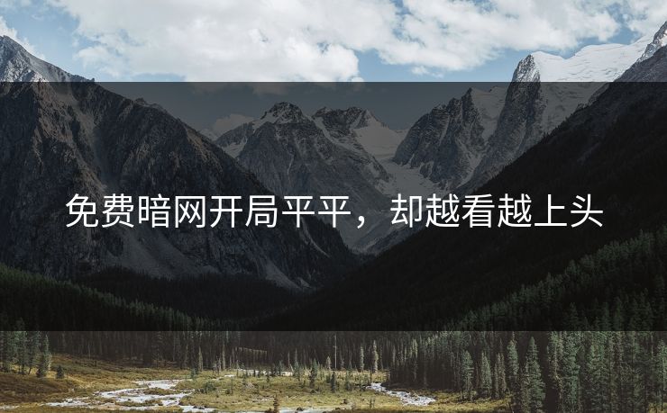 免费暗网开局平平，却越看越上头