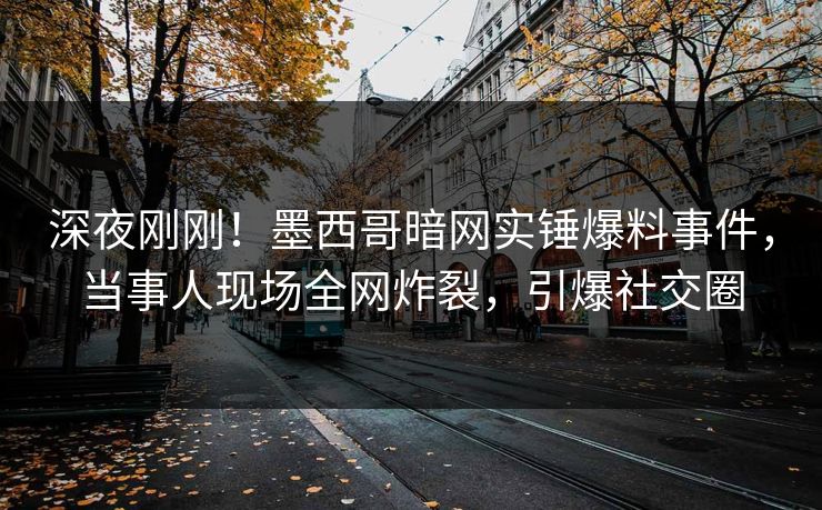 深夜刚刚！墨西哥暗网实锤爆料事件，当事人现场全网炸裂，引爆社交圈