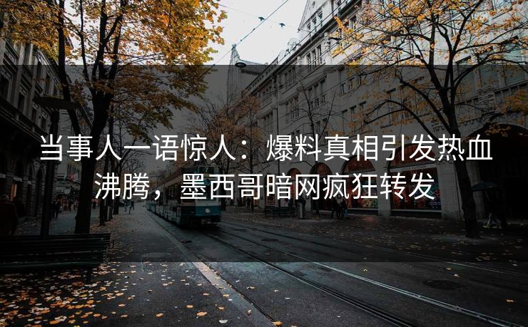 当事人一语惊人：爆料真相引发热血沸腾，墨西哥暗网疯狂转发