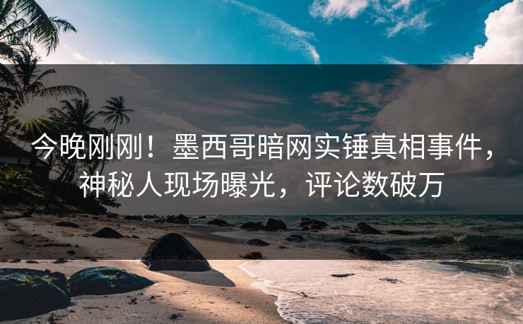今晚刚刚！墨西哥暗网实锤真相事件，神秘人现场曝光，评论数破万
