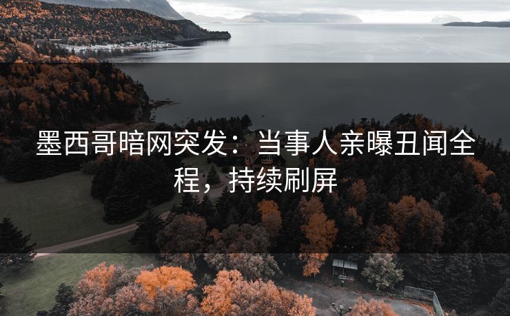 墨西哥暗网突发：当事人亲曝丑闻全程，持续刷屏