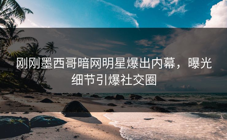 刚刚墨西哥暗网明星爆出内幕，曝光细节引爆社交圈