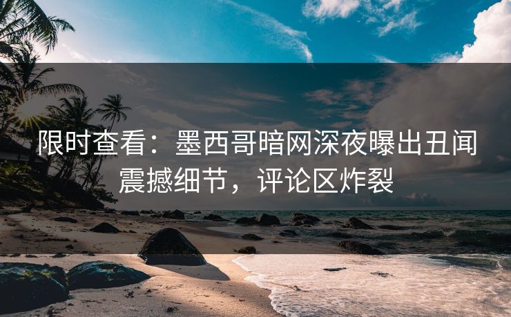 限时查看：墨西哥暗网深夜曝出丑闻震撼细节，评论区炸裂