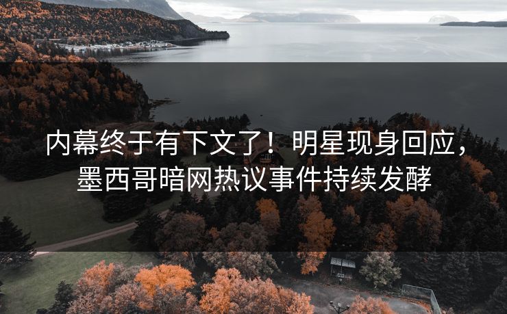 内幕终于有下文了！明星现身回应，墨西哥暗网热议事件持续发酵