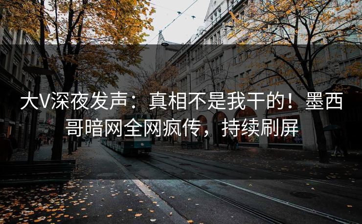 大V深夜发声：真相不是我干的！墨西哥暗网全网疯传，持续刷屏
